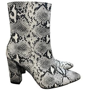 WOMENS SNAKESKIN ANKLE BOOTS